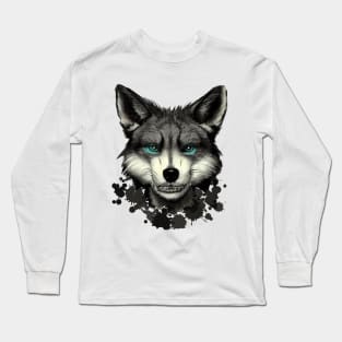 Wolf animals funny eyes drawn Long Sleeve T-Shirt